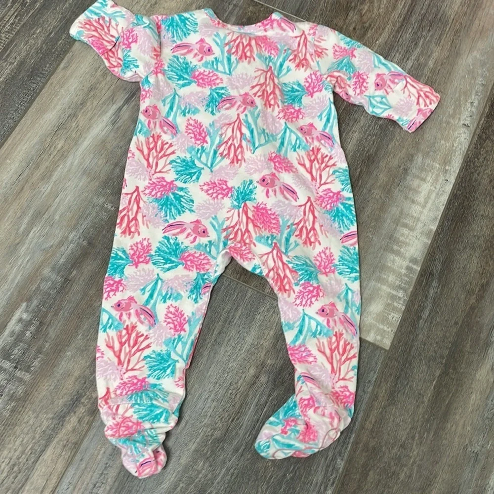 EGG NY by Sandra Lazar coral fish footie one piece or pajamas
